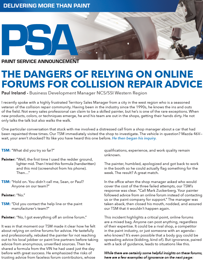 Painter's Service Announcement 2025